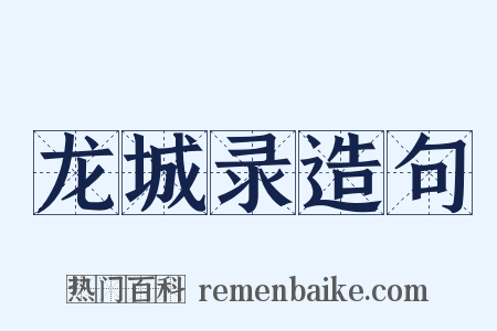 龙城录造句是什么意思的图片